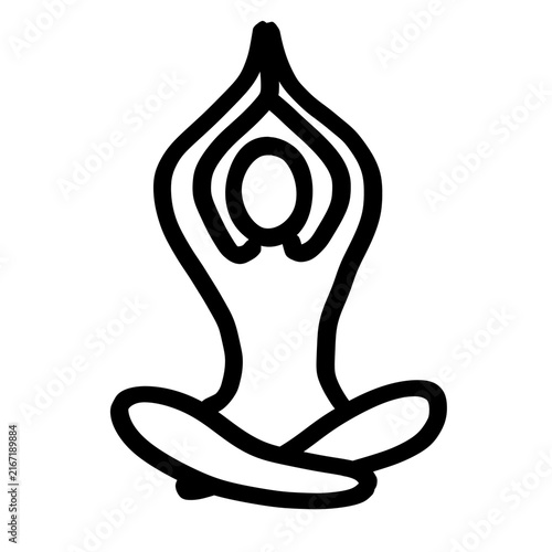 Yoga Icon Line Meditation Pose Design