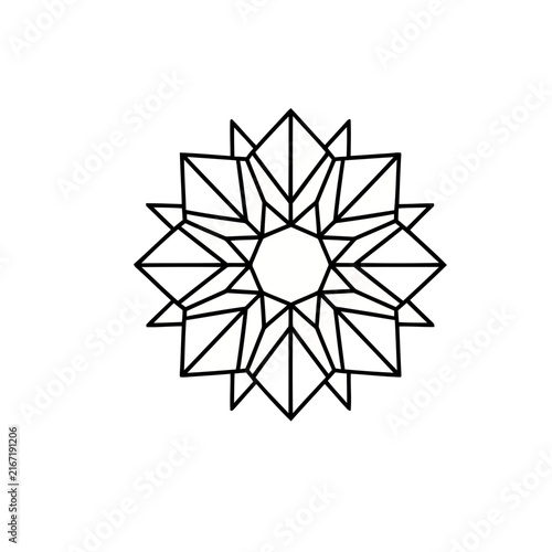 Geometric star mandala outline