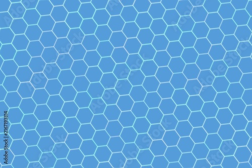 Close-up of a blue honeycomb pattern on a surface