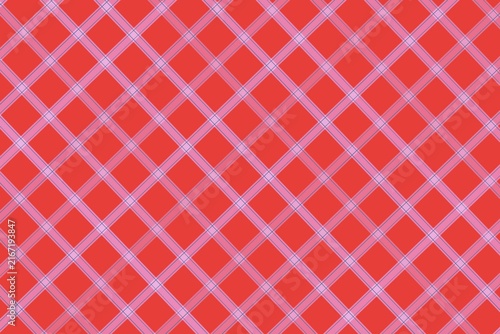 Close-up of red and pink patterned fabric with geometric design