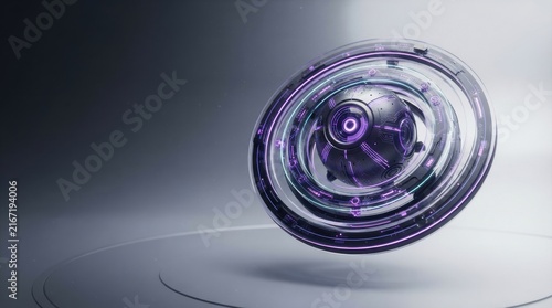 3D holographic AI neural network core rotating with glowing data nodes and futuristic tech glow