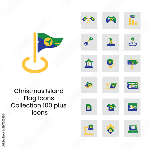 Christmas Islandi flag icon new designs