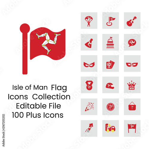 Isle of Man flag icons in different styles