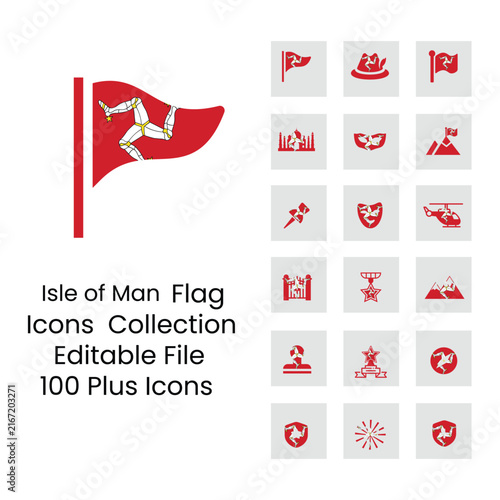 Isle of Man flags icons 18 styles