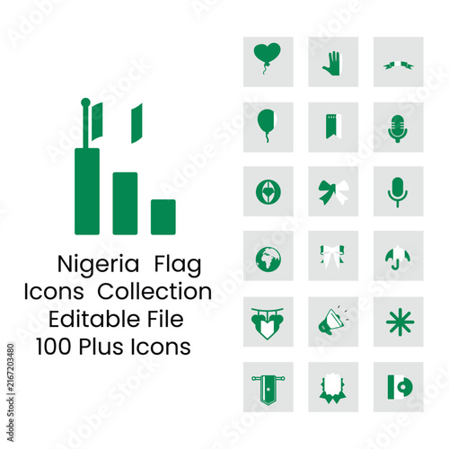 Nigeria flag icons in new design