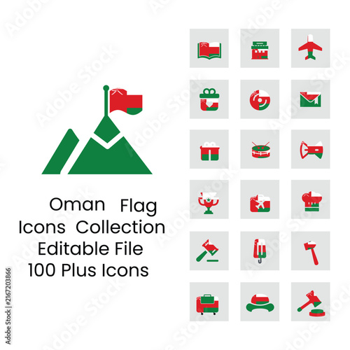 Omans flags icons in new
