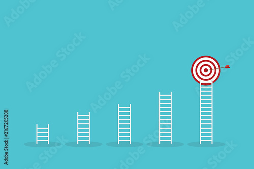 Cuadro en lienzo Progressive Growth Stages Toward Business Goal