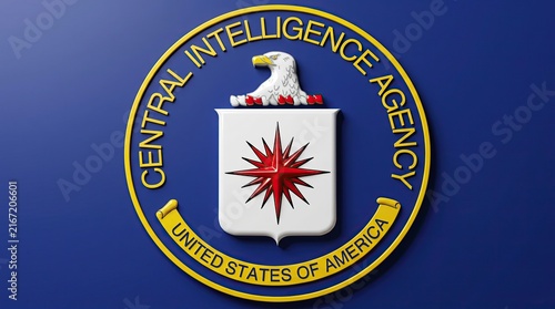Central Intelligence Agency Logo: The official emblem of the United States' intelligence agency, featuring an eagle and a compass rose, signifying global reach and information gathering.