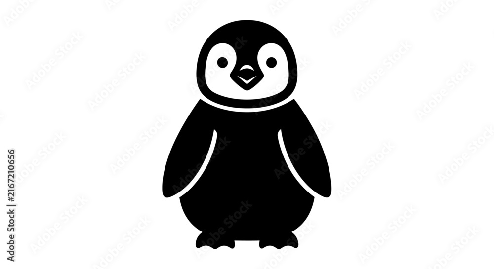 Obraz premium Cute Baby Penguin Vector Illustration