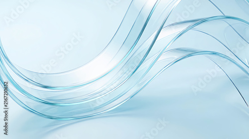 Abstract blue glass waves flowing in a clean and smooth motion design