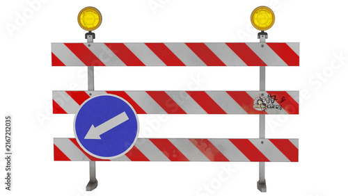 3d rendering road closed sign