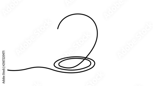 Map pin pointer location one line art animation, hand-drawn way destination continuous contour motion, navigation GPS marker travel destination and address placeholder 4k self-drawing video