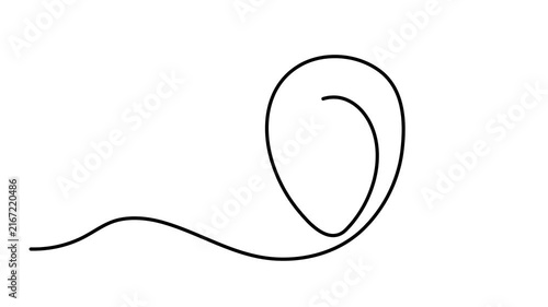 Map pin pointer location one line art animation, hand-drawn way destination continuous contour motion, navigation GPS marker travel destination and address placeholder 4k self-drawing video