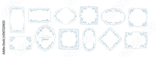 Set of cottagecore floral lace frame. Vintage dollies napkin with floral elements for wedding invitations or collage. Elegant embroidery handkerchief, hand drawn