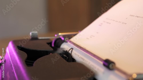 Mechanical Retro Typewriter Key Action Close Up