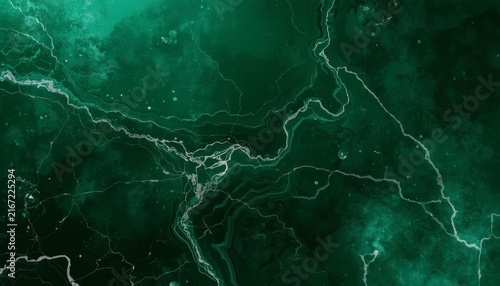 Emerald green marble stone texture with gold and white veins, luxurious abstract background