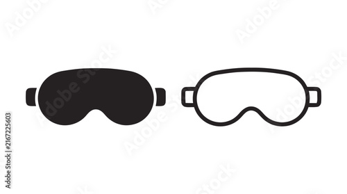 Vector illustration of sleep mask icon set, vector illustration on a transparent background