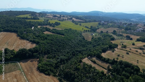 Obraz na plátne Europe, Italy , Amelia is located in southwestern Umbria, Hilly landscape typical of the central Apennines, with cultivated fields and a row of cypress trees