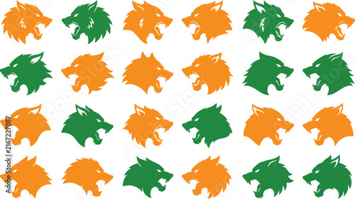 Dynamic Collection of Roaring Wolf and Werewolf Heads for Aggressive Designs