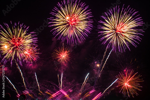 Fotografie vibrant Colorful Firework celebrate anniversary happy new year 2027, 4th of july holiday festival
