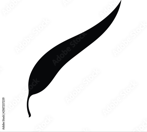Chilli pepper silhouette icon vector graphic, hot paprika symbol, spicy vegetable food sign, minimalist black outline illustration for food label design isolated on White Background