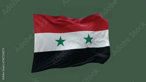 Moroccan national flag waving in wind against dark green background for patriotic themes