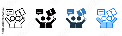 Protest icon multiple style vector illustration