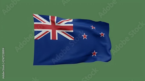 Australian flag waving in wind on green background for national identity and pride videos