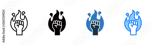 Aggressor icon multiple style vector illustration