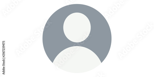 Minimalist gray user profile icon and avatar placeholder