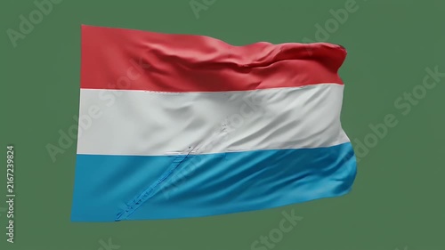 Dutch Netherlands waving flag in wind against green background for national pride and events