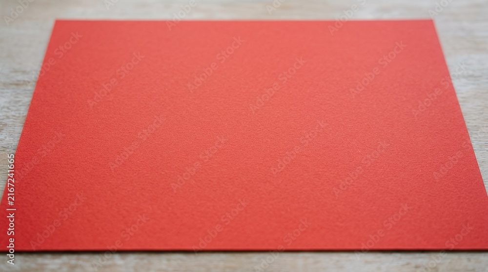 Fototapeta premium Scarlet Colored Sheet Surface Material Suitable for Creative Copy Space Layout red paper background texture copy space design red paper blank craft sheet simple surface material backdrop card