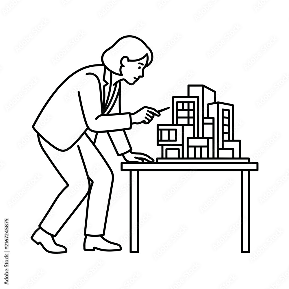 Fototapeta premium Businessman organizing moving boxes on table for office relocation or storage preparation