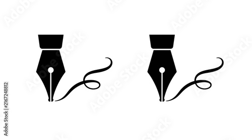 Two fountain pen nib silhouettes against a white background