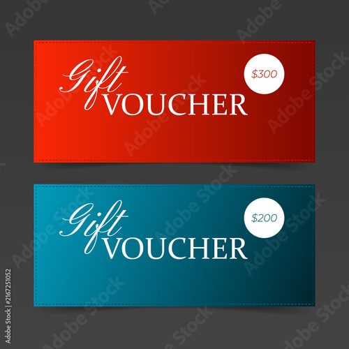 Gift voucher template, isolated on a dark background. 