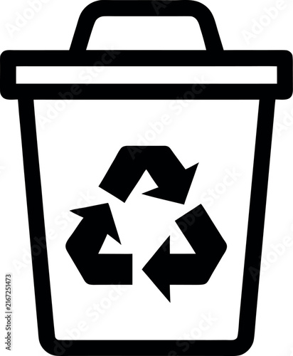 Recycle bin with wheel icon