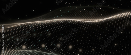 Luminous Plexus Network: Futuristic Abstract Background of Glowing Interconnected Particles and Energetic Digital Lines, Evoking Advanced Technology and Cosmic Flow.