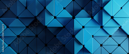 Abstract Geometric Background Blue Interlocking Triangles Squares Rounded Corners Textured Pattern Modern Design