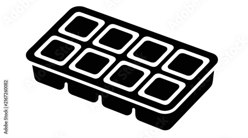 Vector illustration of ice cube tray vector on a transparent background