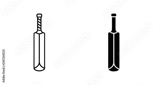 Vector illustration of cricket bat sports equipment icon set on a transparent background
