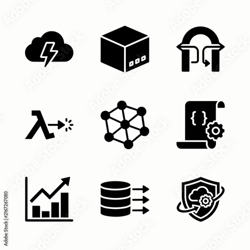 Bild auf Leinwand Technology and data science icons collection set