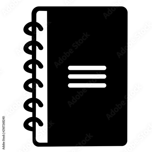 Canvas Print black notebook icon