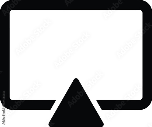 Canvas Print Minimalist AirPlay icon, wireless screen mirroring vector sign