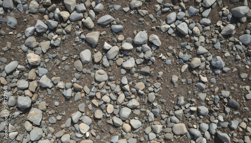Close-up texture of small colorful pebbles and stones