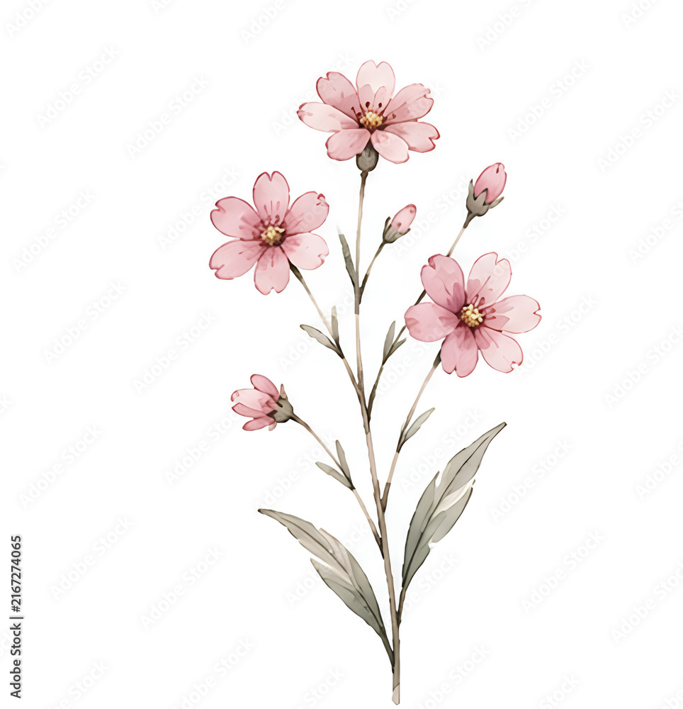 Fototapeta premium branch of pink cherry blossom
