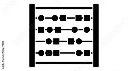 Vector illustration of abacus counting frame icon vector on a transparent background