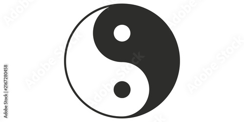 Obraz na płótnie Black and white yin yang symbol representing balance and harmony.