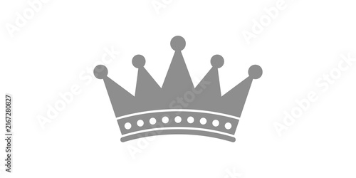 Quadro su tela Elegant gray royal crown icon for luxury branding and heraldry graphic design elements