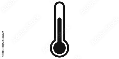 Fotografía Black thermometer icon simple symbol medical temperature measurement tool
