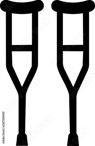 Medical crutches injury icon